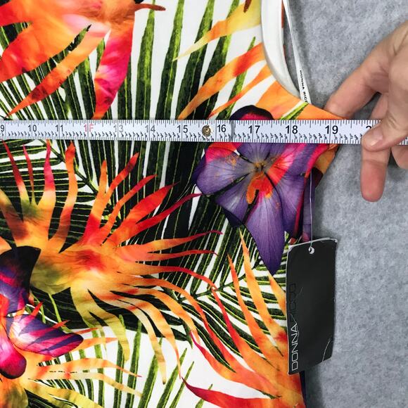 Donna Ricco Dress Womens Sz 4 Tropical Tiered Ruffle Vacation Pockets Sleeveless - Picture 5 of 14